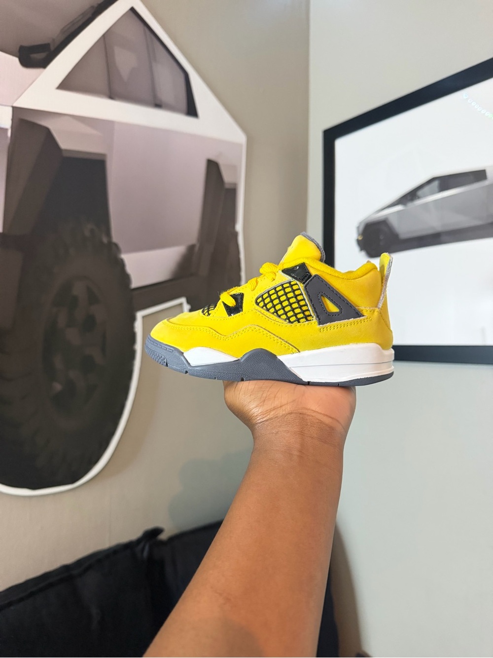 Jordan Kids Yellow and Gray Sneakers